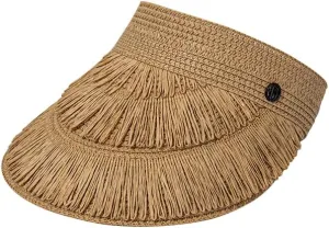 Straw Sun Visor Hat for Women, Summer Wide Brim Beach Sun Hat Roll-up Foldable Golf Visor