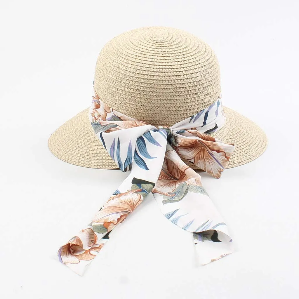 Straw Womens Beach Hat Foldable Floppy Roll Up Summer Hats Caps with Sun Upf50 Protection Roll-Up Packable Travel Caps