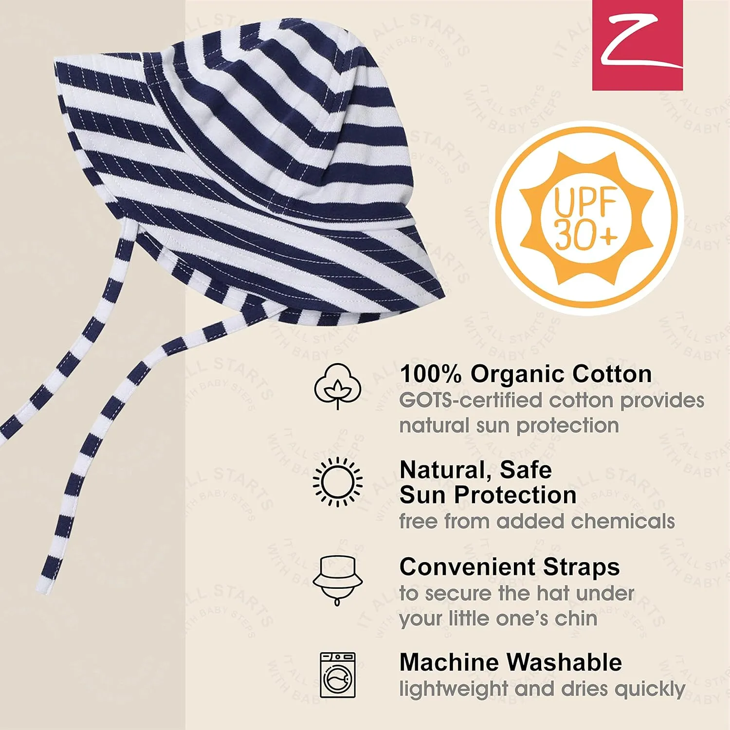 Stripe Sun Hat - Navy