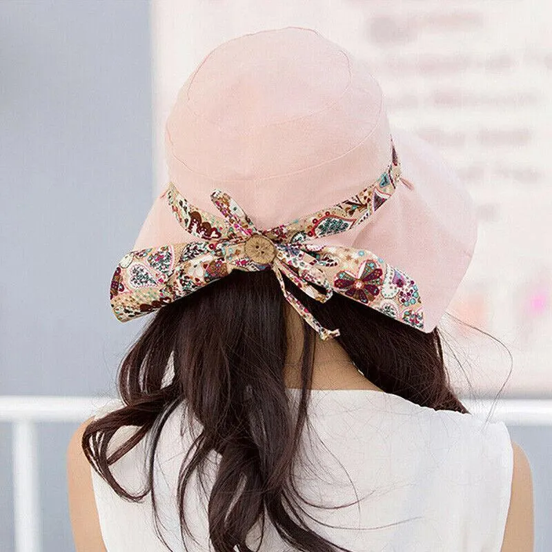 Summer Hat Travel Cap Folding Wide Brim Floppy Caps Beach Sun Hats Women Au