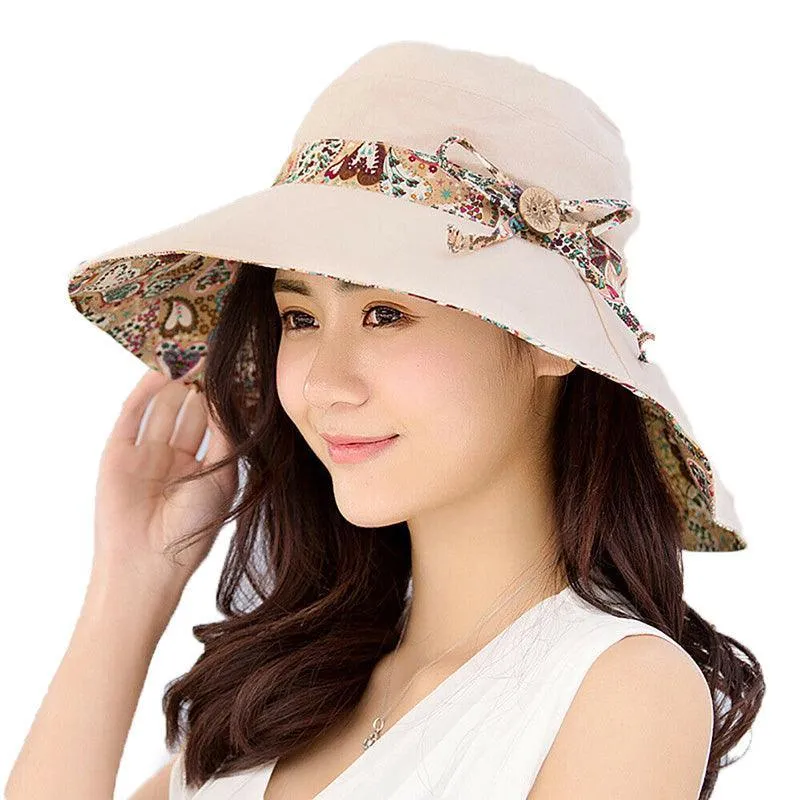 Summer Hat Travel Cap Folding Wide Brim Floppy Caps Beach Sun Hats Women Au