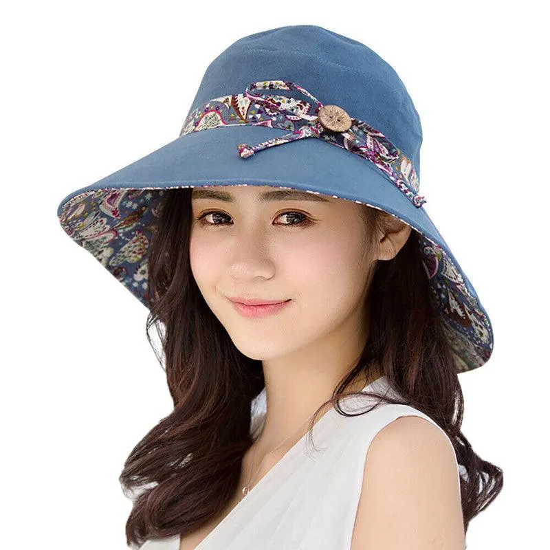 Summer Hat Travel Cap Folding Wide Brim Floppy Caps Beach Sun Hats Women Au