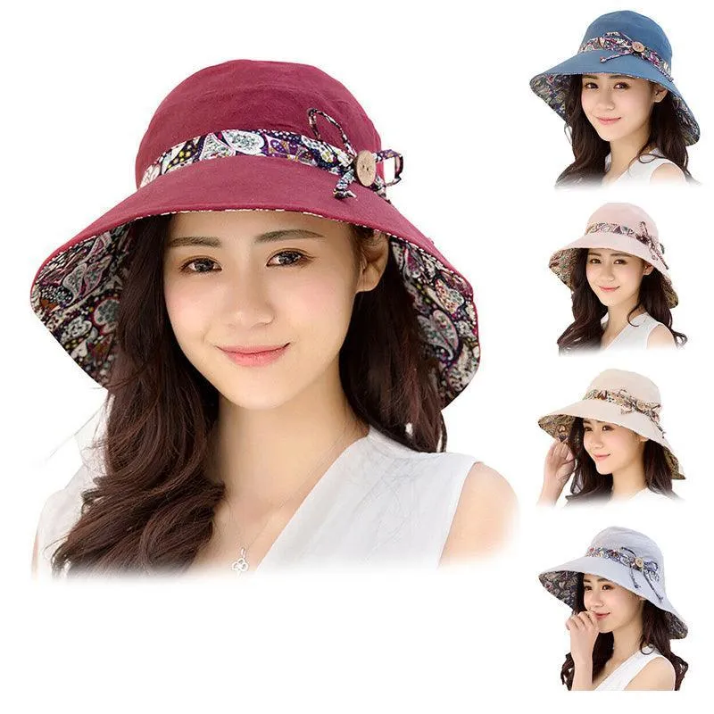 Summer Hat Travel Cap Folding Wide Brim Floppy Caps Beach Sun Hats Women Au