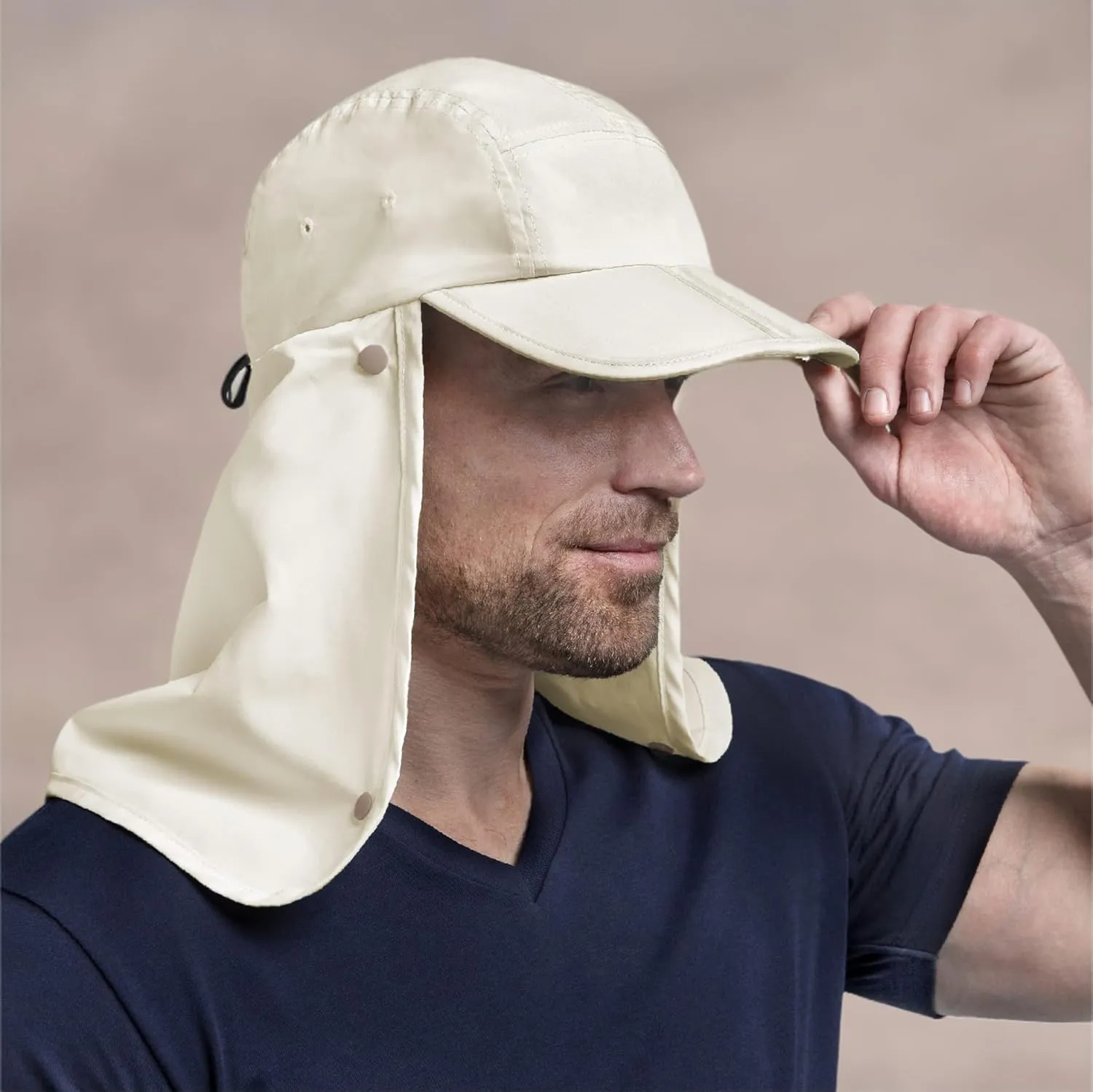 SUN CUBE Fishing Sun Hat with Neck Flap for Men UV Protection Cover Outdoor Bucket Cap with Face Covering for Hiking Running
