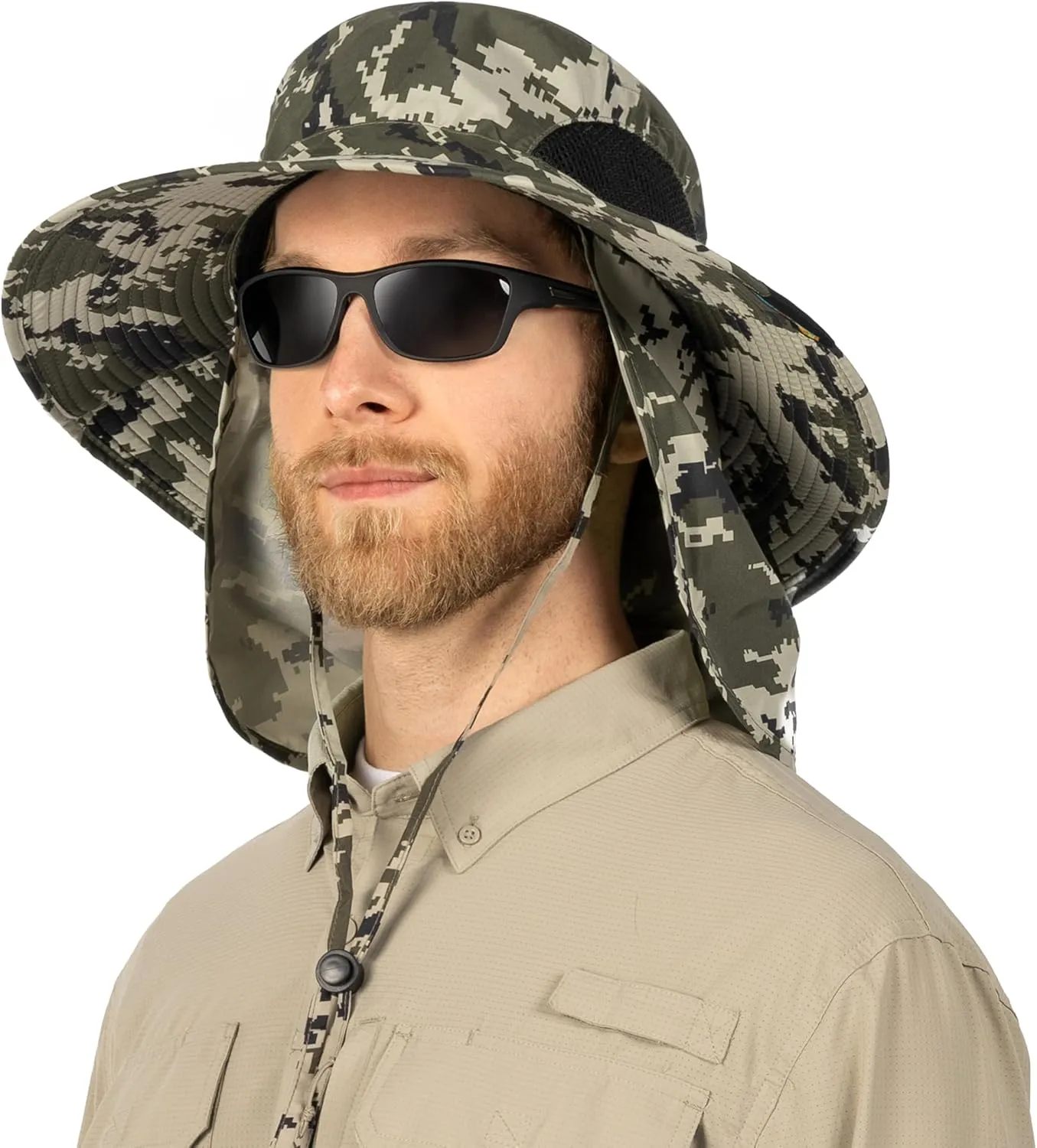 SUN CUBE Wide Brim Sun Hat Men Women, Fishing Hats Sun UV Protection, Mens Hiking Bucket Hat Safari Beach Boonie, UPF 50 