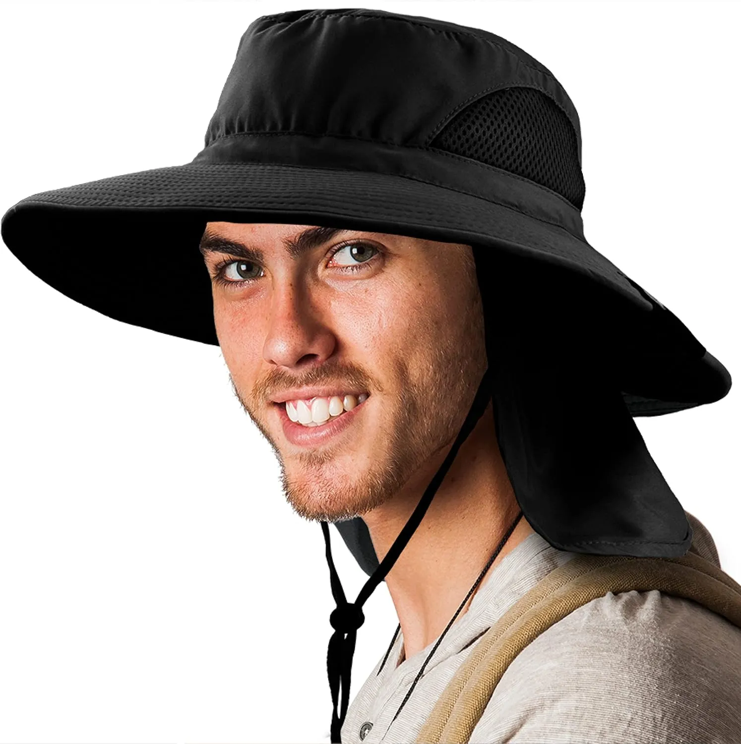 SUN CUBE Wide Brim Sun Hat Men Women, Fishing Hats Sun UV Protection, Mens Hiking Bucket Hat Safari Beach Boonie, UPF 50 
