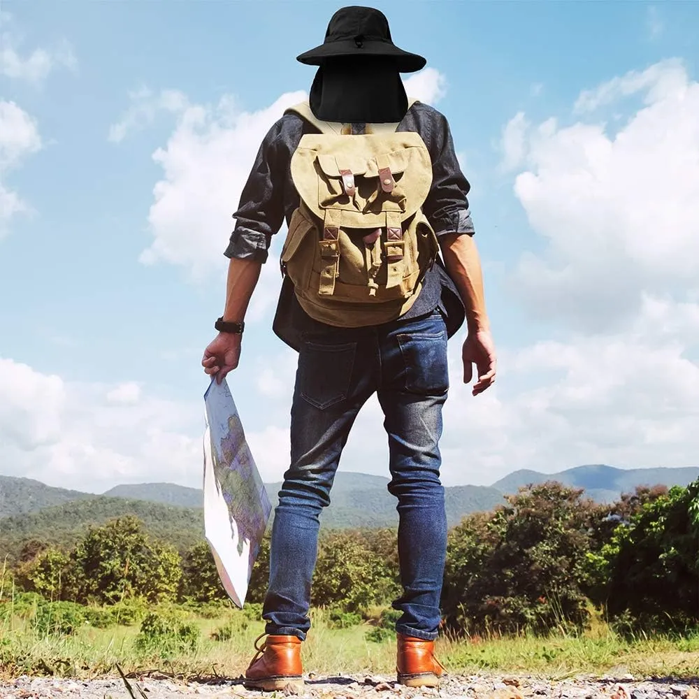 SUN CUBE Wide Brim Sun Hat Men Women, Fishing Hats Sun UV Protection, Mens Hiking Bucket Hat Safari Beach Boonie, UPF 50 