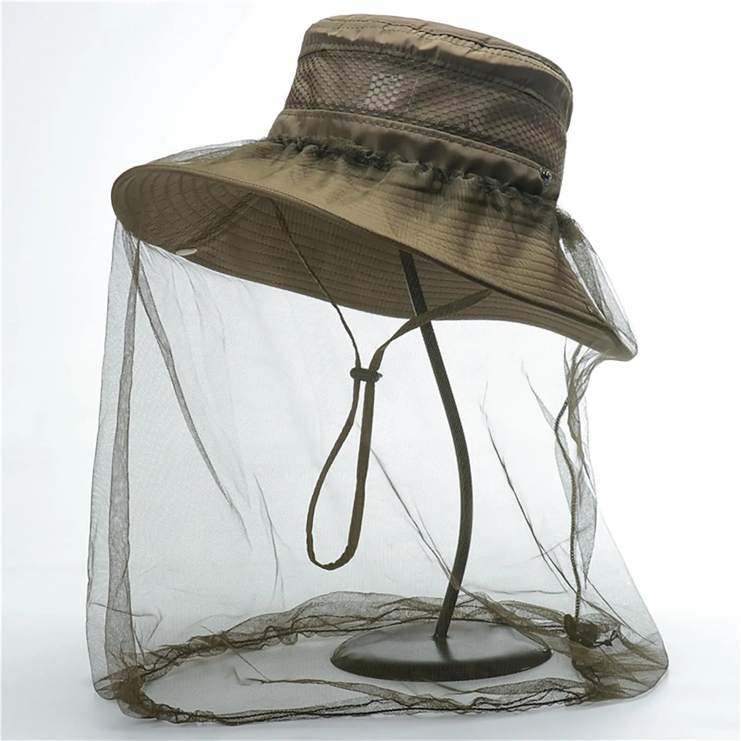 Sun Hat for Men Women Midge Net with Removable Netting Bucket Hat Mosquito Hat for Beekeeper Hiking Fishing Camping