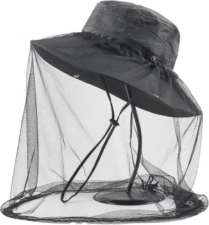 Sun Hat for Men Women Midge Net with Removable Netting Bucket Hat Mosquito Hat for Beekeeper Hiking Fishing Camping