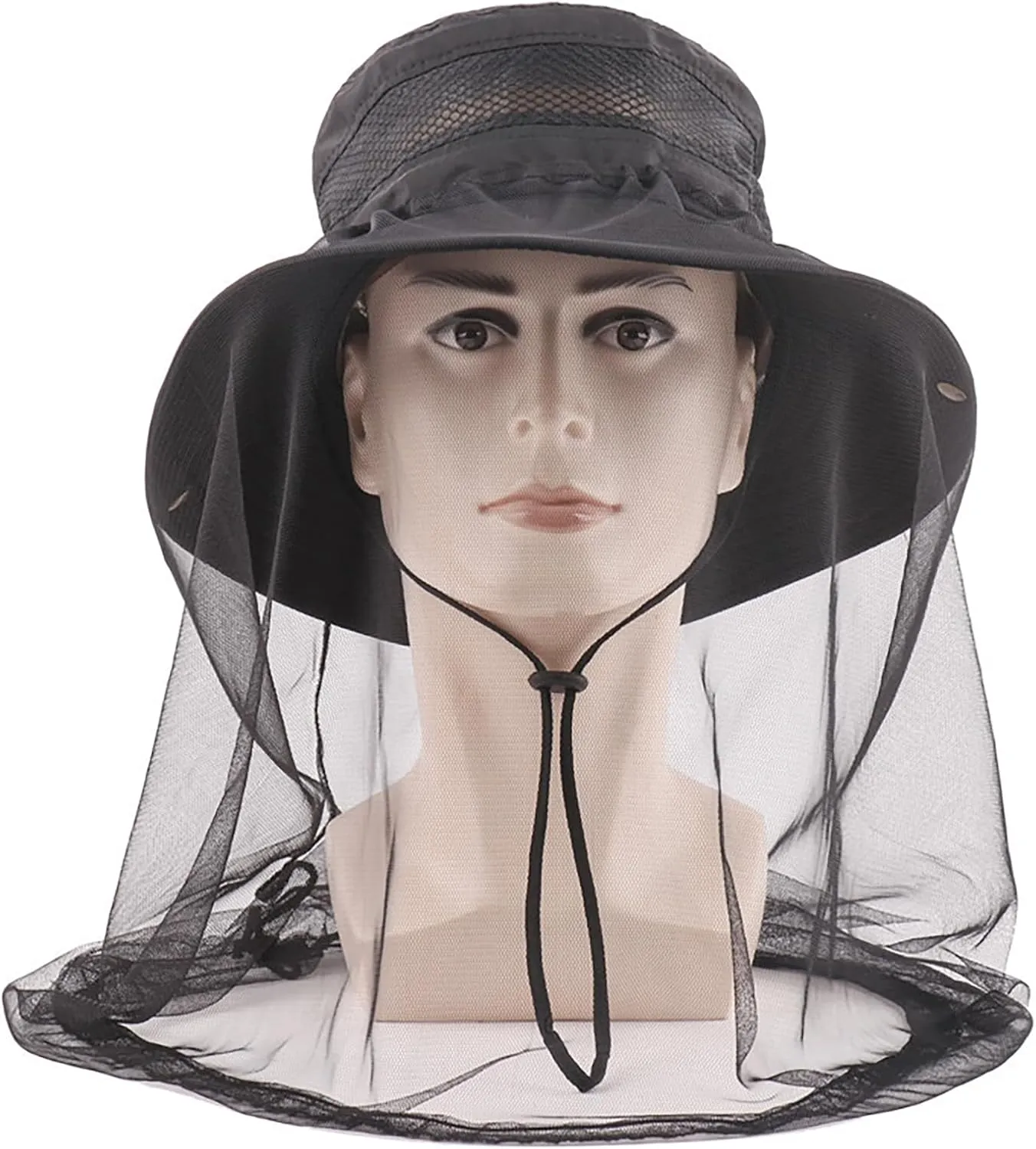 Sun Hat for Men Women Midge Net with Removable Netting Bucket Hat Mosquito Hat for Beekeeper Hiking Fishing Camping