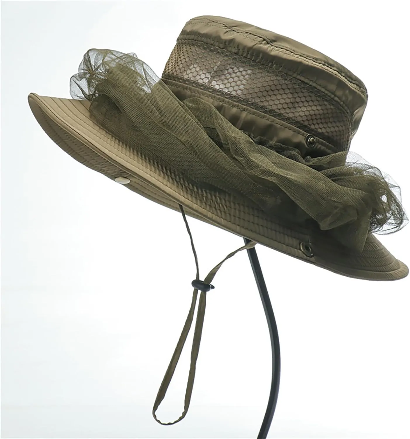 Sun Hat for Men Women Midge Net with Removable Netting Bucket Hat Mosquito Hat for Beekeeper Hiking Fishing Camping