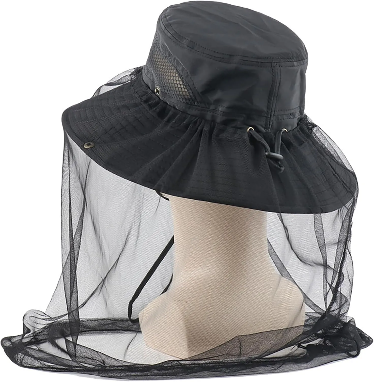 Sun Hat for Men Women Midge Net with Removable Netting Bucket Hat Mosquito Hat for Beekeeper Hiking Fishing Camping