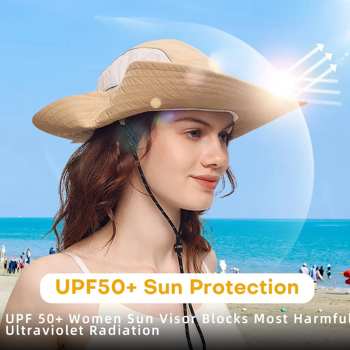 Sun Hat for Women Men Wide Brim UPF 50  Fishing Hat Summer Sun Protection Visor Caps SNH5M230T