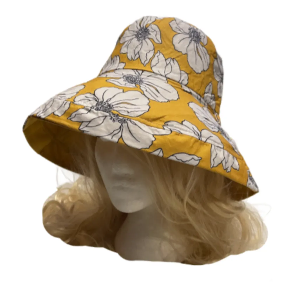 Sun Hat Wide Brim UV Protection Women Summer Floral Foldable Bucket Hats