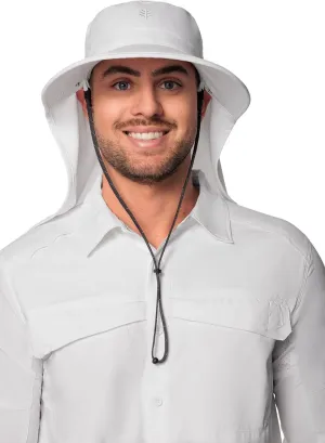 Sun Hat with Fold-Away Neck Drape & Clip-On Face Mask- UPF50  Sun Protection - Ideal for Fishing - Stevie - Unisex (One Size)