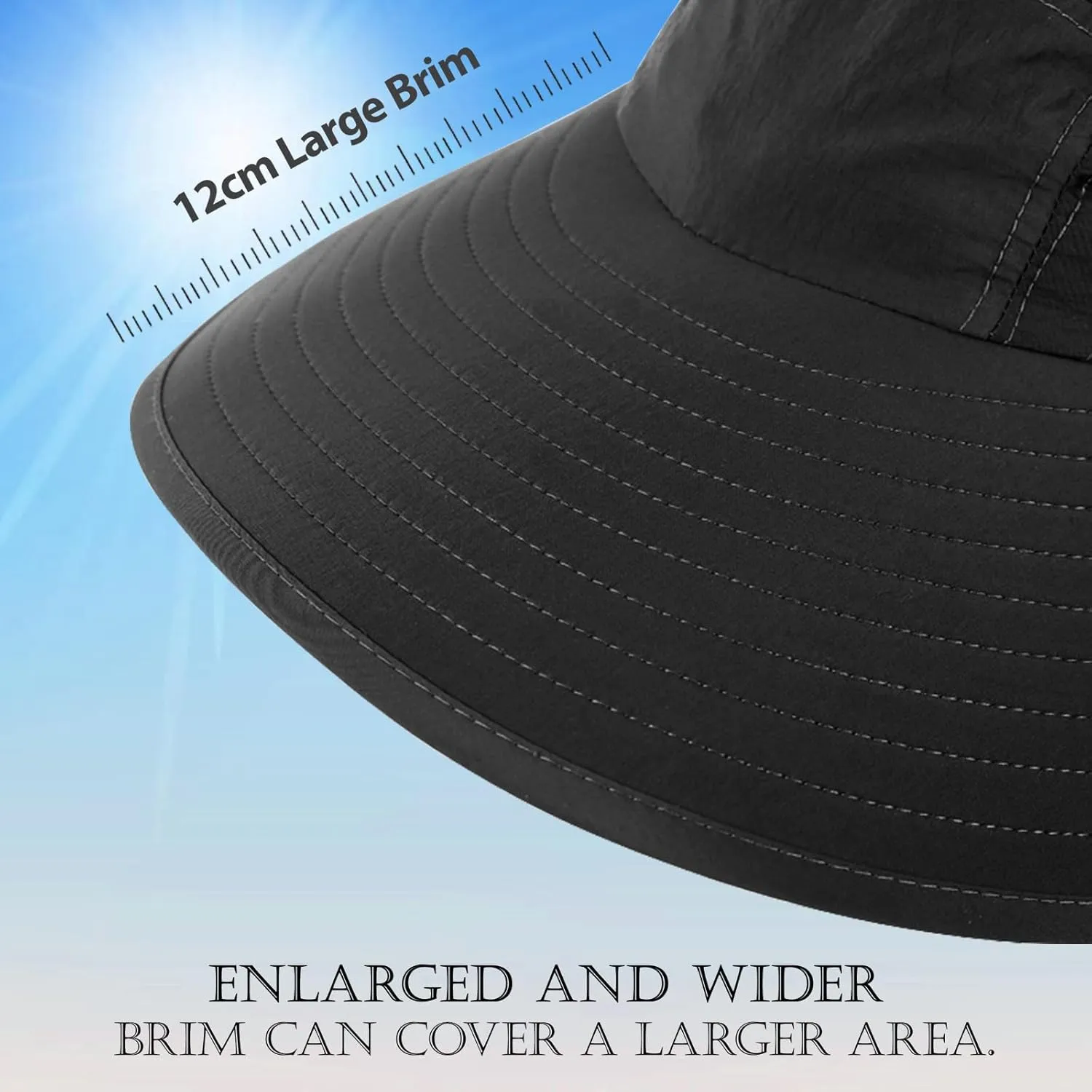 Sun Hat with Neck Flap, UPF 50  UV Protective Wide Brim Breathable Fishing Hiking Hats for Men Dad