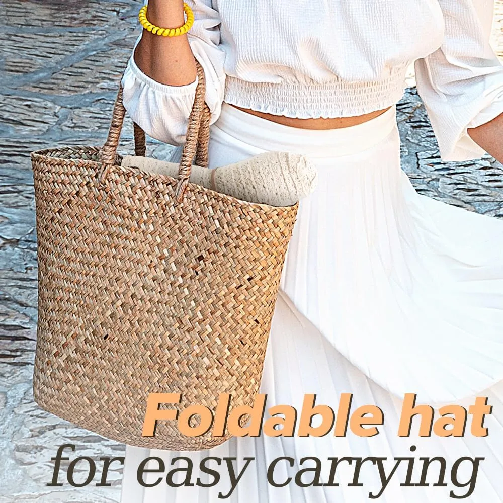 Sun Hat Womens, Beach Wide Brim Hats for Women, Summer Floppy Packable Lace Sun Beach Sunhat Women Foldable