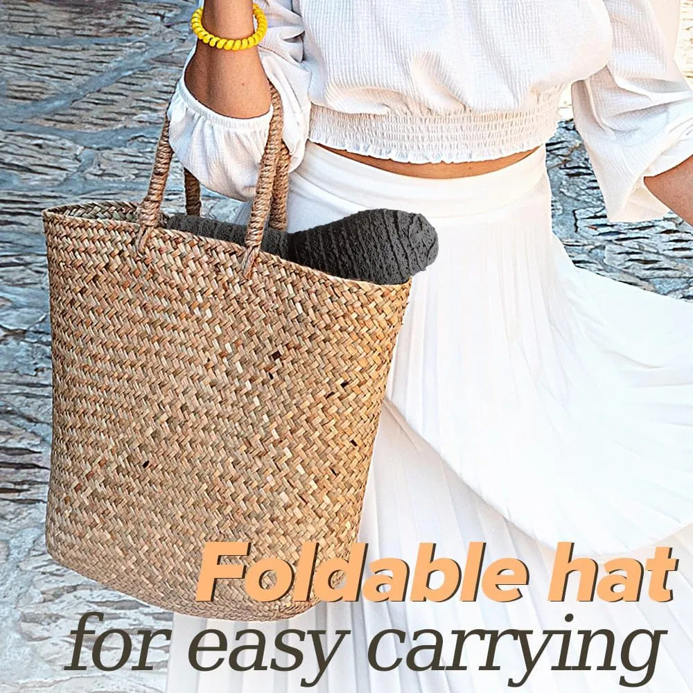 Sun Hat Womens, Beach Wide Brim Hats for Women, Summer Floppy Packable Lace Sun Beach Sunhat Women Foldable
