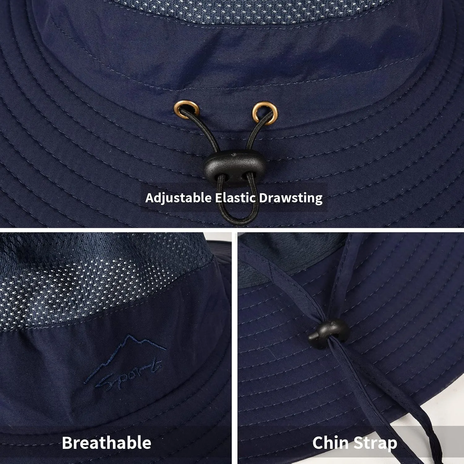 Sun Hats for Men Women Fishing Hat UPF 50  Breathable Wide Brim Summer UV Protection Hat