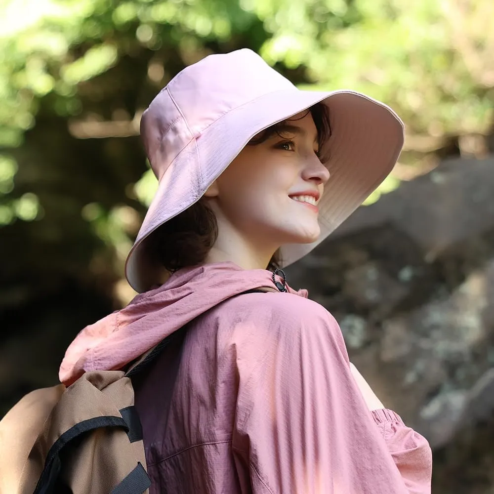 Sun Hats for Men Women UPF 50  Wide Brim Fishing Hat UV Protection Ponytail Beach Gardening Hat SLH3M430D