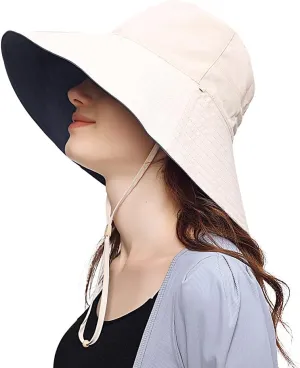 Sun Hats for Men Women UPF 50  Wide Brim Fishing Hat UV Protection Ponytail Beach Gardening Hat SLH3M430D