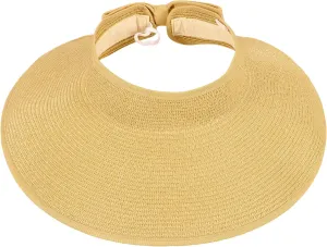 Sun Hats for Women Fashionable Womens Wide Brim Hat Roll-up Straw Sun Visor Hat