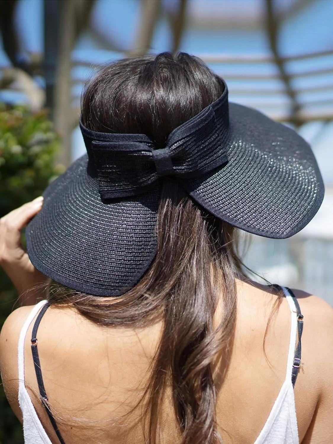 Sun Hats for Women Fashionable Womens Wide Brim Hat Roll-up Straw Sun Visor Hat