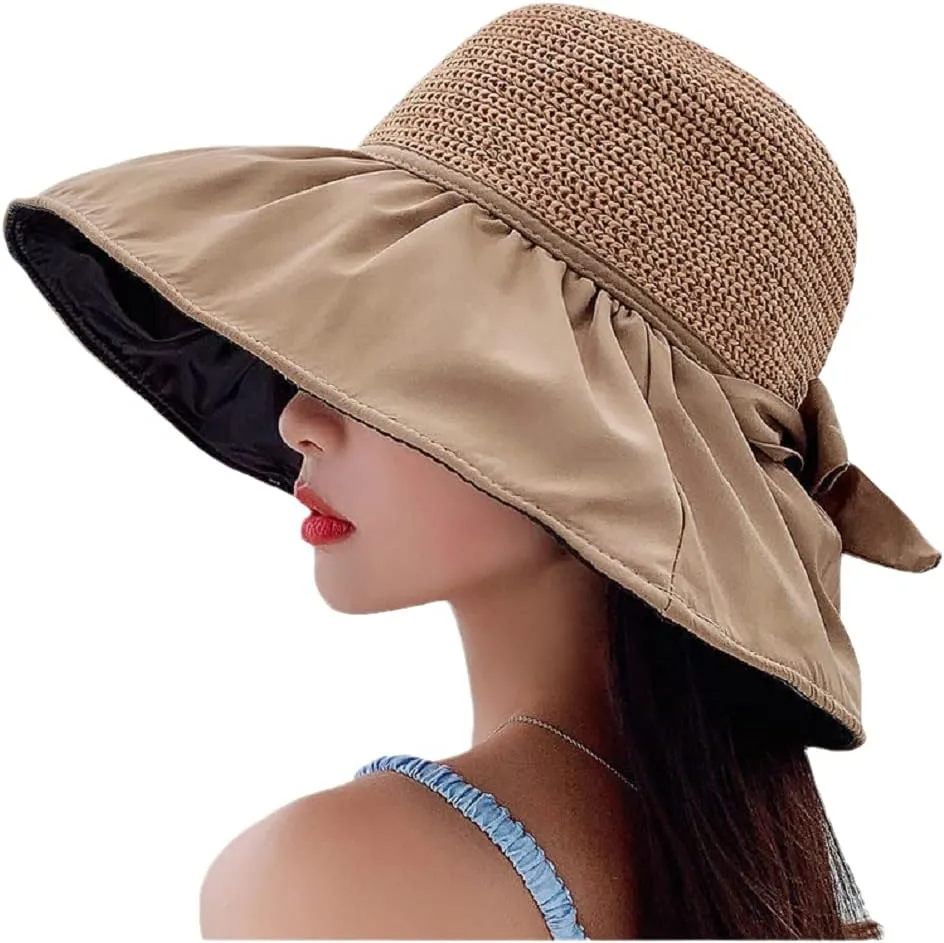 Sun Hats for Women Summer Beach Hats UV Protection UPF 50  Outdoor Packable Travel Foldable Wide Brim Off Cap
