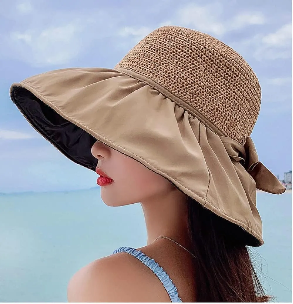 Sun Hats for Women Summer Beach Hats UV Protection UPF 50  Outdoor Packable Travel Foldable Wide Brim Off Cap