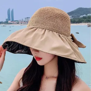 Sun Hats for Women Summer Beach Hats UV Protection UPF 50  Outdoor Packable Travel Foldable Wide Brim Off Cap