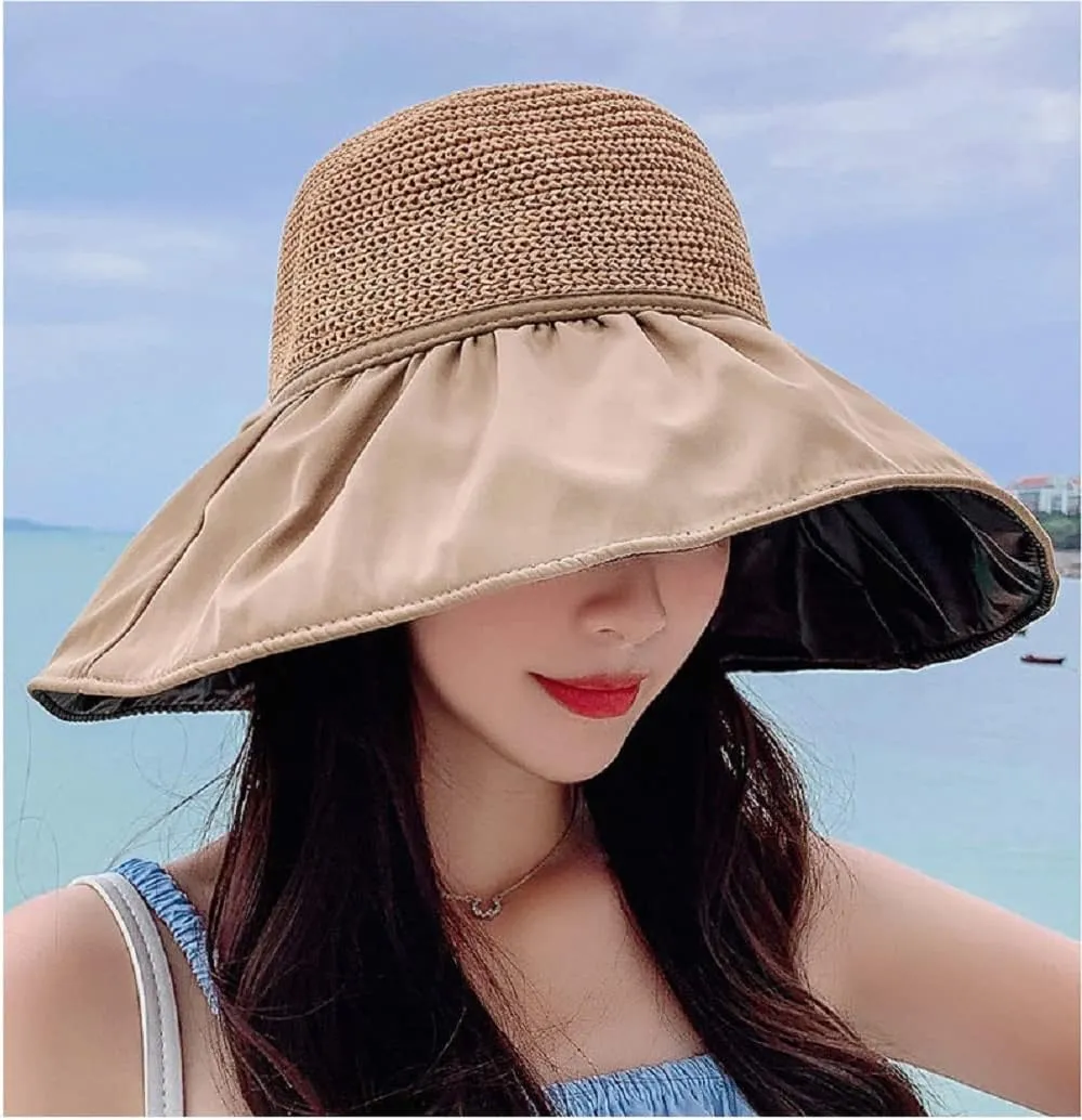 Sun Hats for Women Summer Beach Hats UV Protection UPF 50  Outdoor Packable Travel Foldable Wide Brim Off Cap