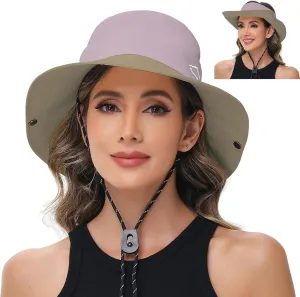 Sun Hats for Women UV Protection Fishing Hat Wide Brim Safari Hats 2 in 1 Zip-Off Sun Visor Hats UPF 50 