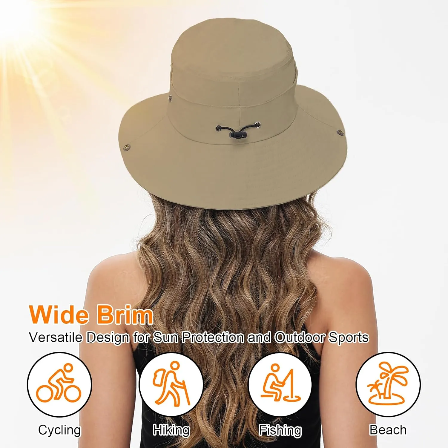 Sun Hats for Women UV Protection Fishing Hat Wide Brim Safari Hats 2 in 1 Zip-Off Sun Visor Hats UPF 50 