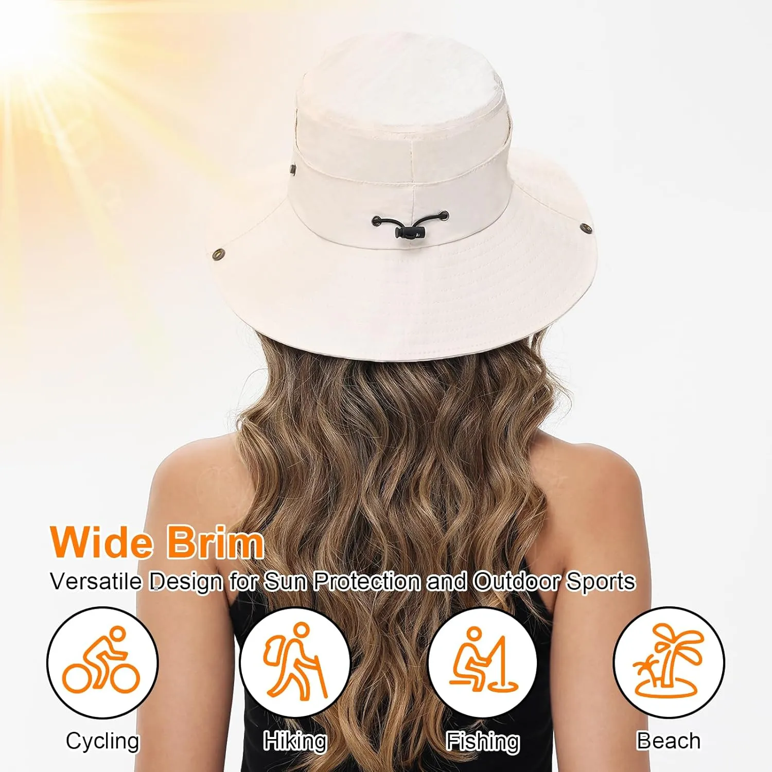 Sun Hats for Women UV Protection Fishing Hat Wide Brim Safari Hats 2 in 1 Zip-Off Sun Visor Hats UPF 50 