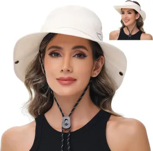 Sun Hats for Women UV Protection Fishing Hat Wide Brim Safari Hats 2 in 1 Zip-Off Sun Visor Hats UPF 50 