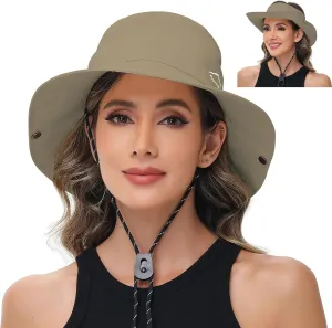 Sun Hats for Women UV Protection Fishing Hat Wide Brim Safari Hats 2 in 1 Zip-Off Sun Visor Hats UPF 50 
