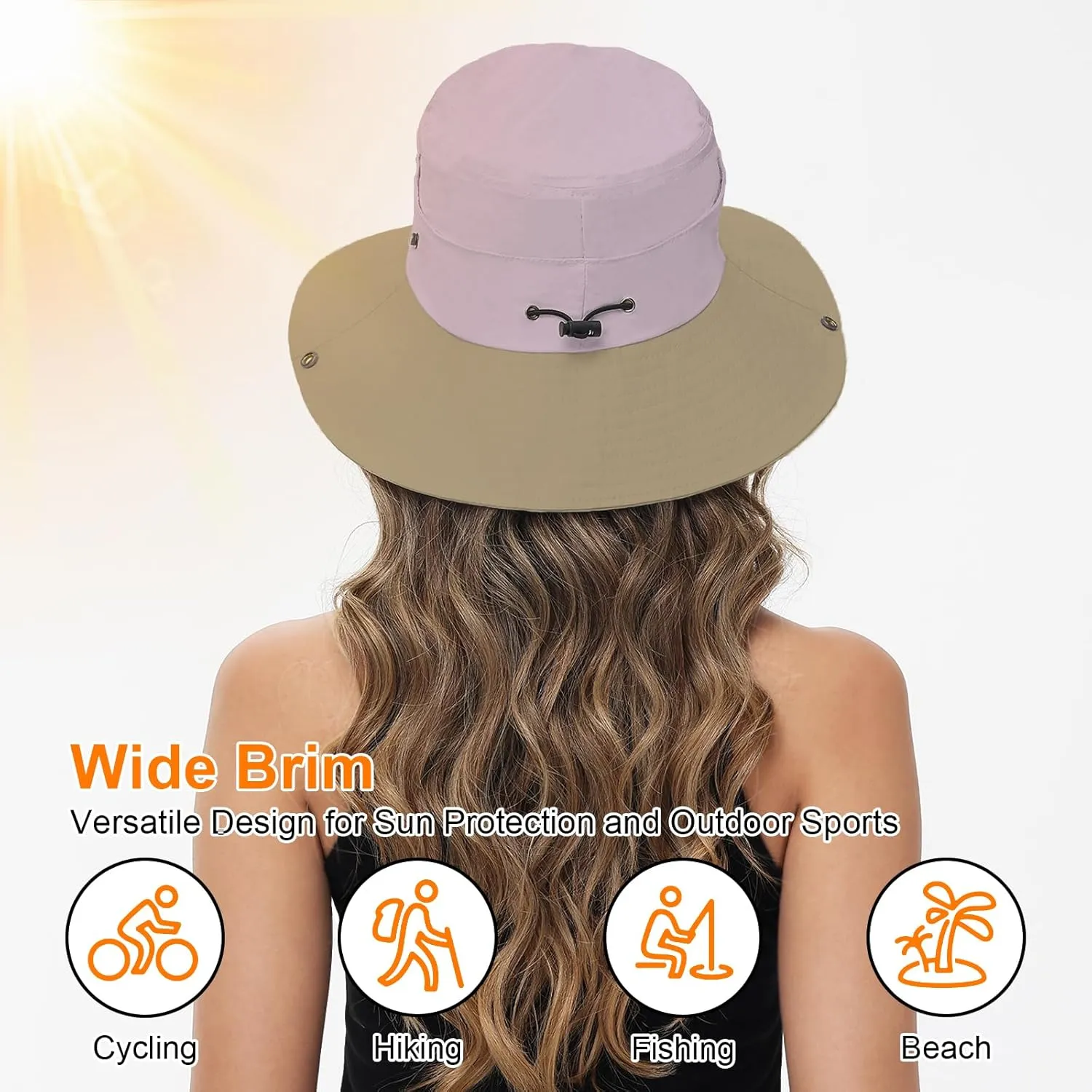 Sun Hats for Women UV Protection Fishing Hat Wide Brim Safari Hats 2 in 1 Zip-Off Sun Visor Hats UPF 50 