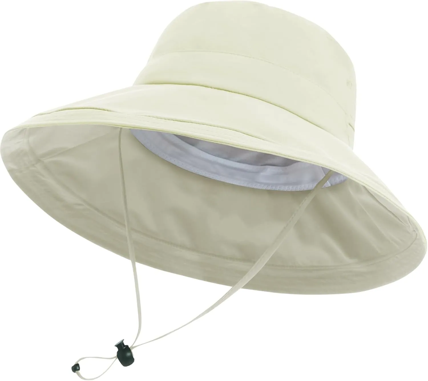 Sun Hats for Women, Wide Brim Waterproof Bucket Hat, Summer Beach Packable Ponytail Hat,UPF 50  UV Protection
