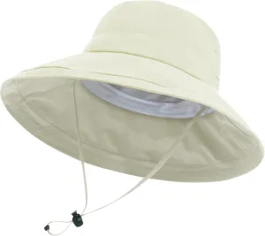 Sun Hats for Women, Wide Brim Waterproof Bucket Hat, Summer Beach Packable Ponytail Hat,UPF 50  UV Protection