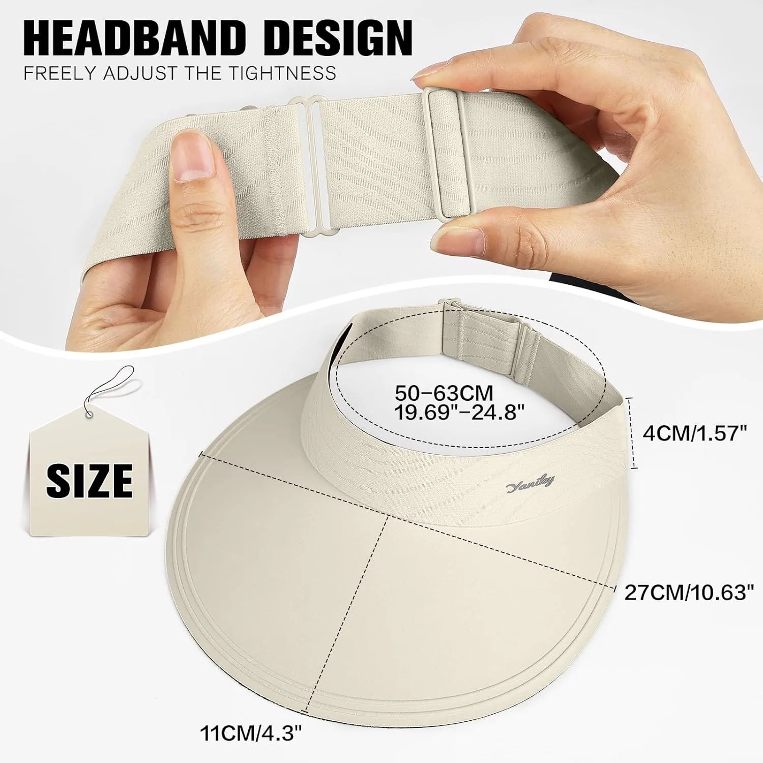 Sun Visor for Women Wide Brim Summer UPF50  UV Protection Seamless Sun Hats Foldable Beach Cap