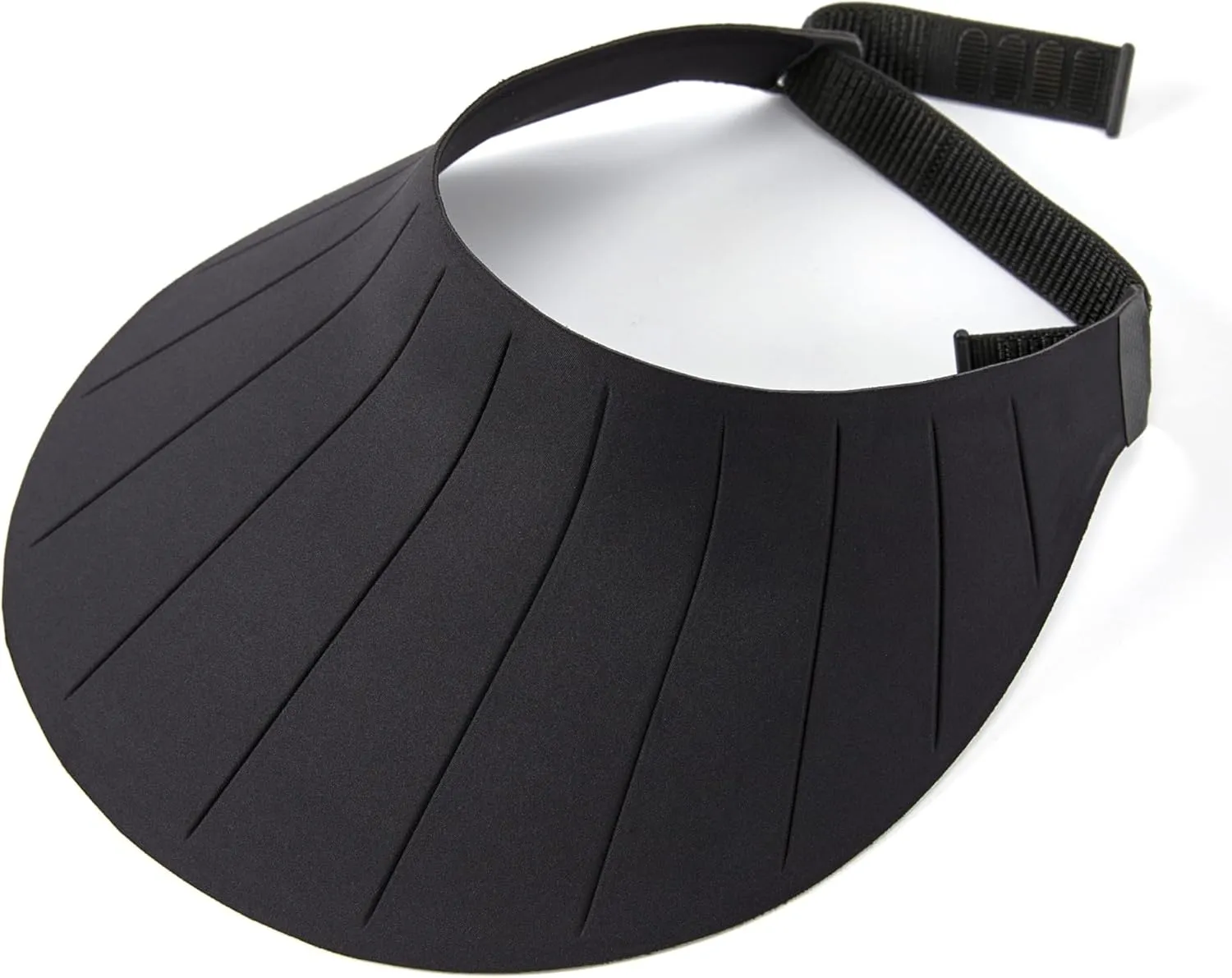 Sun Visor Hat for Women & Men 4" Wide Brim Golf Beach Simplicity Foldable Roll-up Ponytail Hat with Hook & Loop Closure