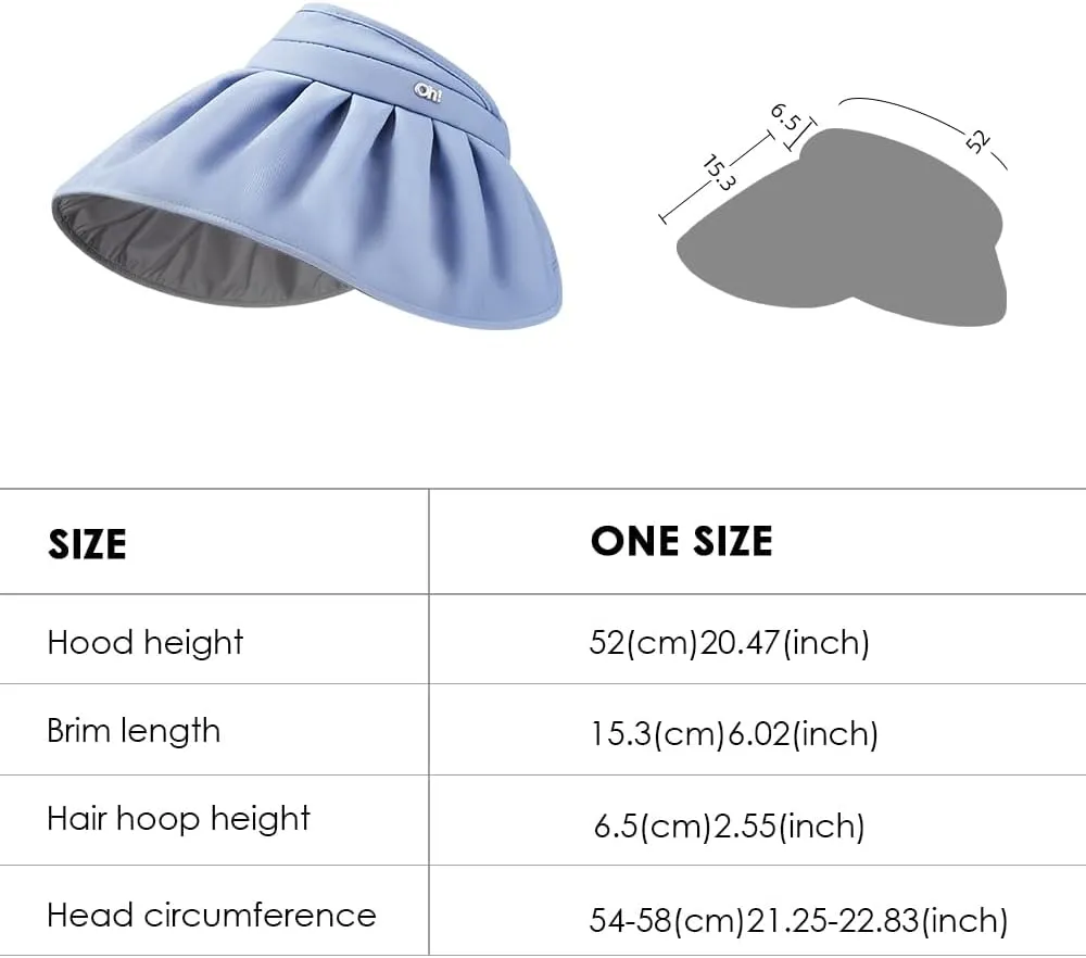 Sun Visor Hat for Women Wide Brim Foldable UPF 50  Roll Up Packable Ponytail Shell Hats