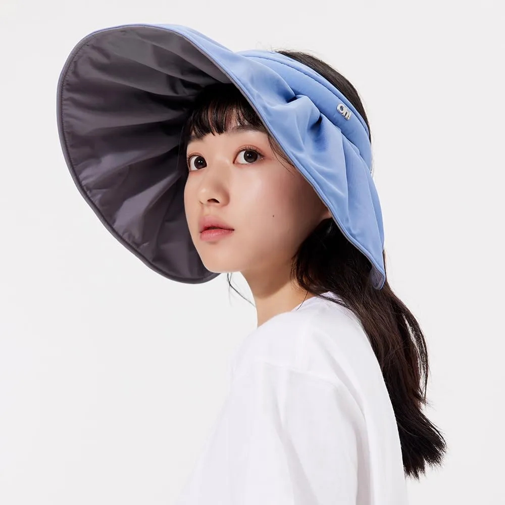 Sun Visor Hat for Women Wide Brim Foldable UPF 50  Roll Up Packable Ponytail Shell Hats