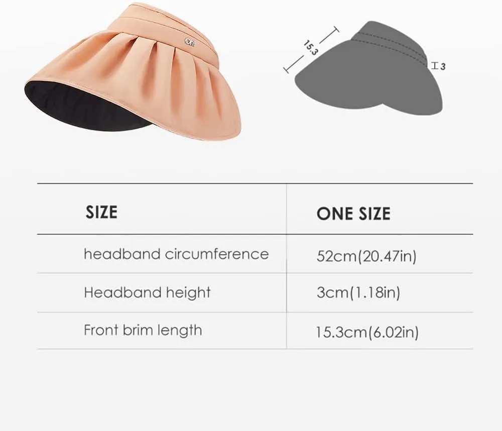 Sun Visor Hat for Women Wide Brim Foldable UPF 50  UV Protection Beach Cap Roll Up Packable Ponytail Shell Hats SLH3M433