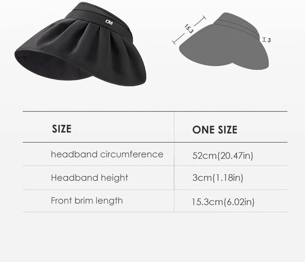 Sun Visor Hat for Women Wide Brim Foldable UPF 50  UV Protection Beach Cap Roll Up Packable Ponytail Shell Hats SLH3M433