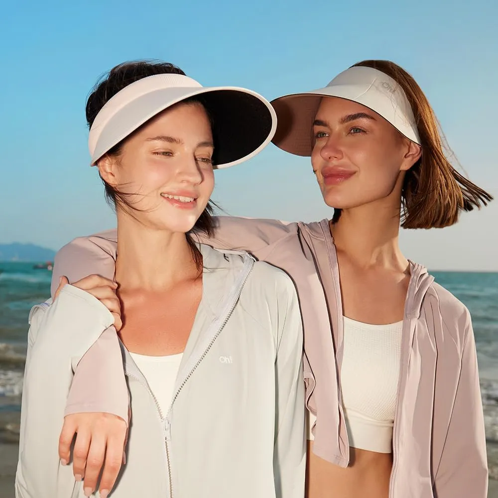 Sun Visors for Women Wide Brim Summer UV Protection Foldable Sun Hat UPF 50  Beach Cap SNH5M133T