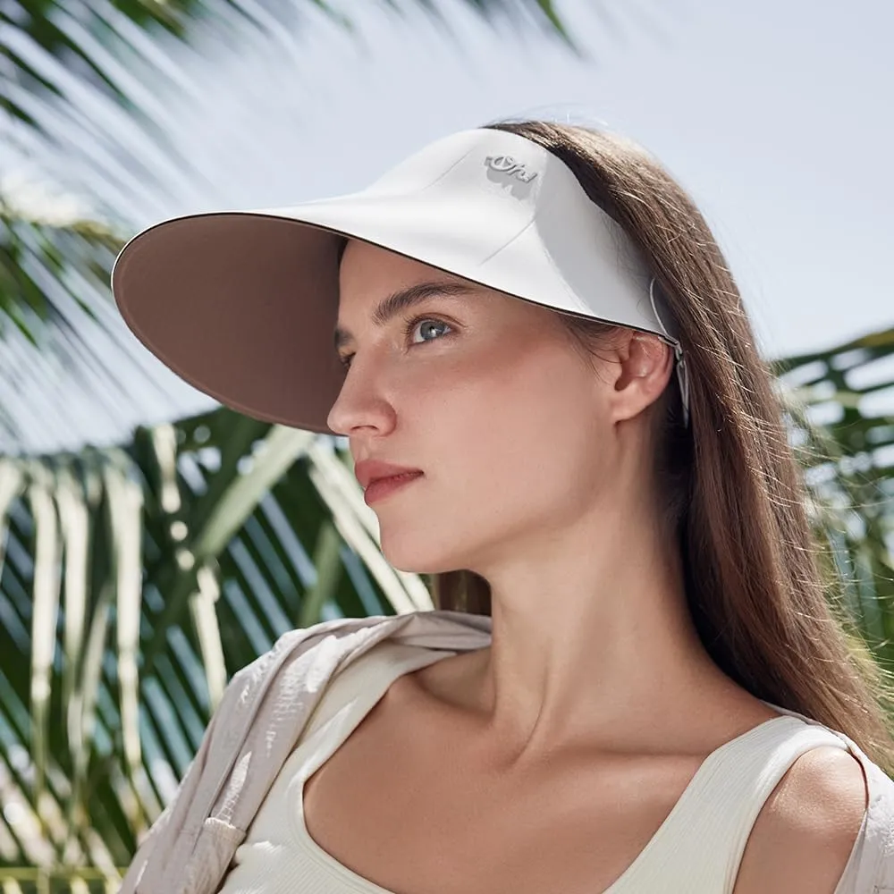 Sun Visors for Women Wide Brim Summer UV Protection Foldable Sun Hat UPF 50  Beach Cap SNH5M133T
