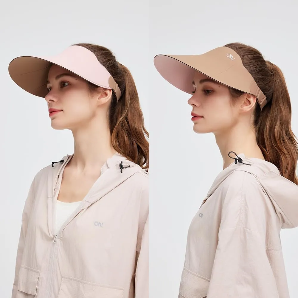 Sun Visors for Women Wide Brim Summer UV Protection Foldable Sun Hat UPF 50  Beach Cap SNH5M133T