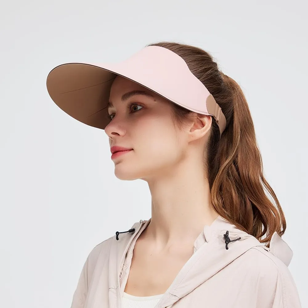 Sun Visors for Women Wide Brim Summer UV Protection Foldable Sun Hat UPF 50  Beach Cap SNH5M133T