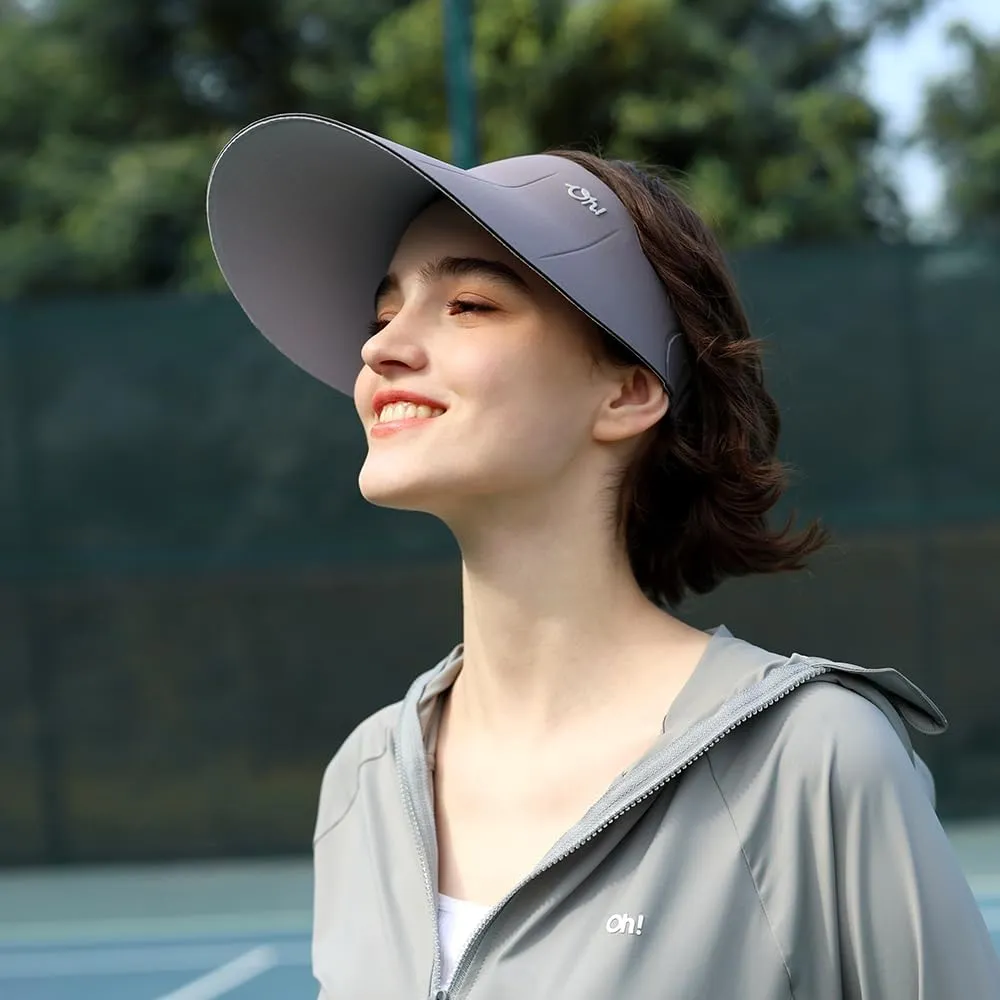 Sun Visors for Women Wide Brim Summer UV Protection Foldable Sun Hat UPF 50  Beach Cap SNH5M133T